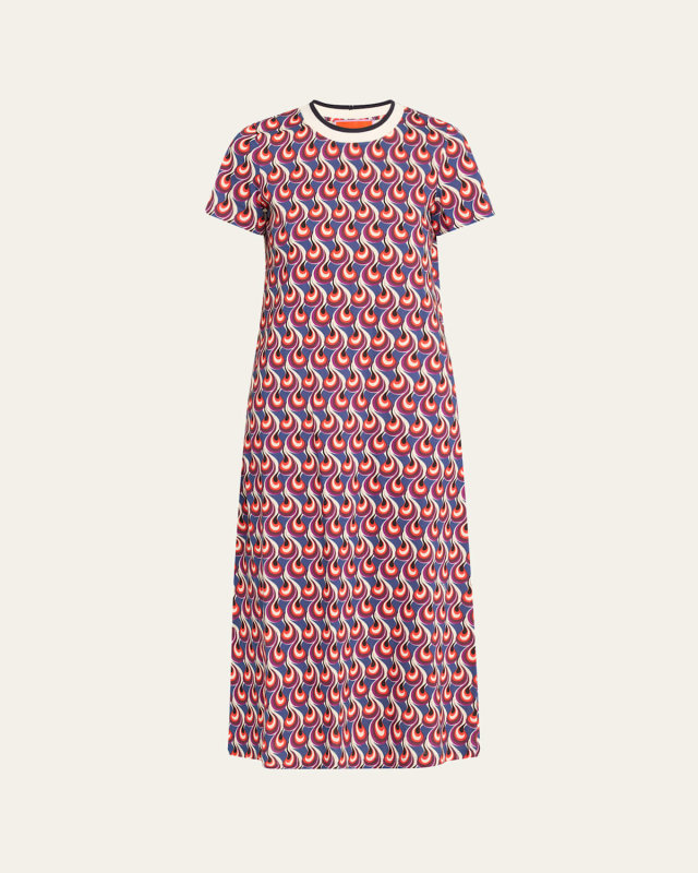 Sporty Swing Printed Midi Dress